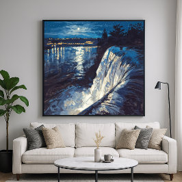 Night Herfsten - Painterly Natuur Illustration Sty Poster