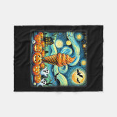 Night Ice Cream Cone Halloween Fleece Deken (Voorkant (Horizontaal))
