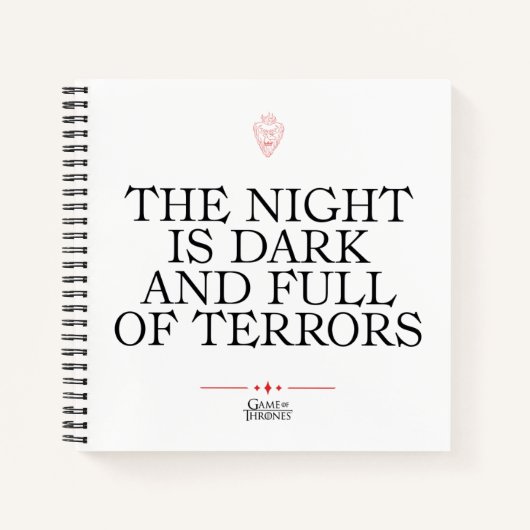 Night is Dark and Full of Terrors Notitieboek (Voorkant)