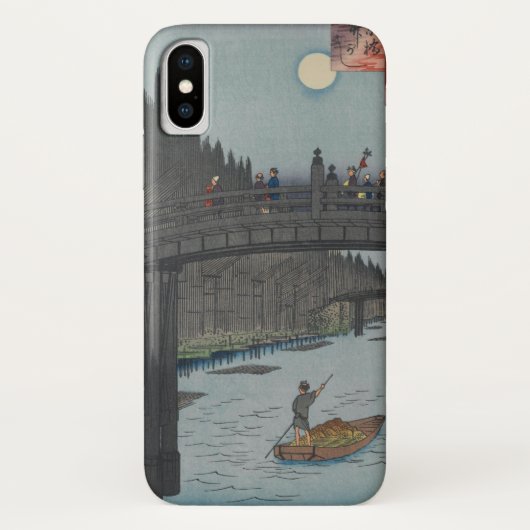 Night Kyobashi Bridge Ukiyo-e Japanse kunst Case-Mate iPhone Case (Achterkant)