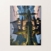 Night Lake House Bold en mooie legpuzzel (Verticaal)