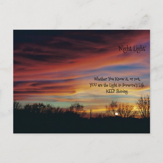 *'Night Light'-ontwerp Briefkaart (Voorkant)