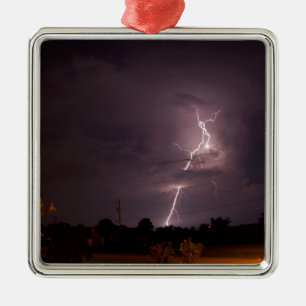 Night lightning Storm wolken Metalen Ornament