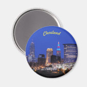 Night Lights Cleveland (River Uitzicht) Magnet Magneet (Voorkant / Achterkant)