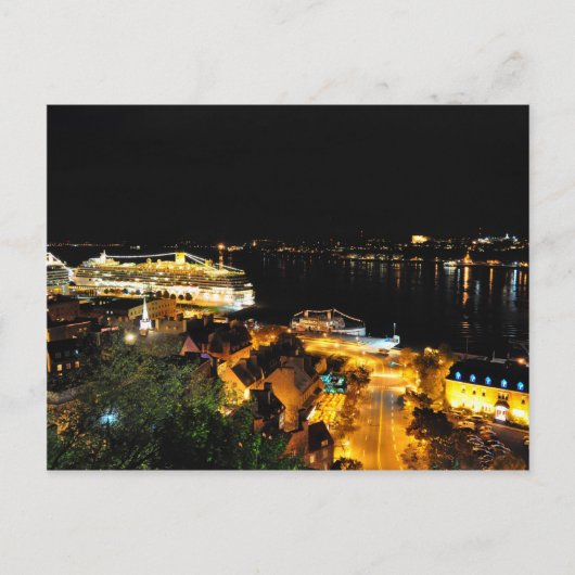 Night Lights Levis Quebec City Skyline Briefkaart (Voorkant)