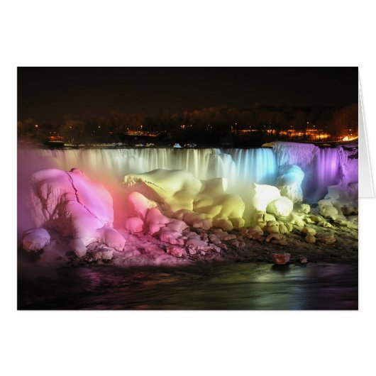 Night Lights on American Falls Grey Card (Devant horizontal)