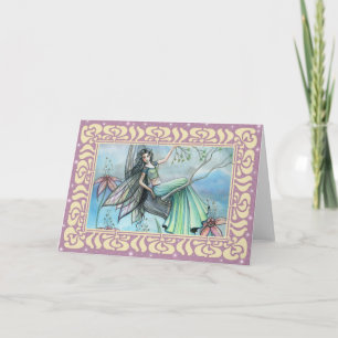 Night Lily Fairy Blank Wenskaart Kaart