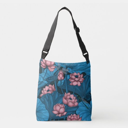 Night lotus garden crossbody tas (Voorkant)