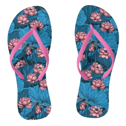 Night lotus garden teenslippers (Voetbed)
