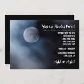 Night Moon - Haunted Forest Invitation Kaart (Voorkant / Achterkant)