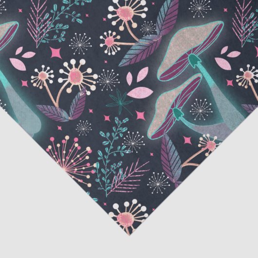 Night Mushroom Garden Tissuepapier (Detail)