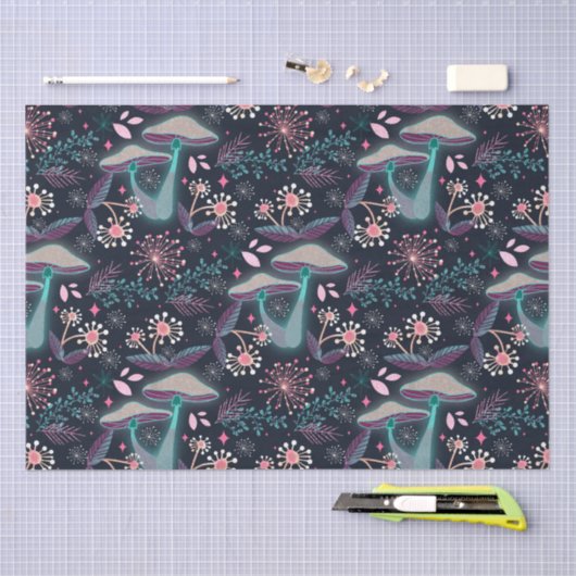 Night Mushroom Garden Tissuepapier (Craft)