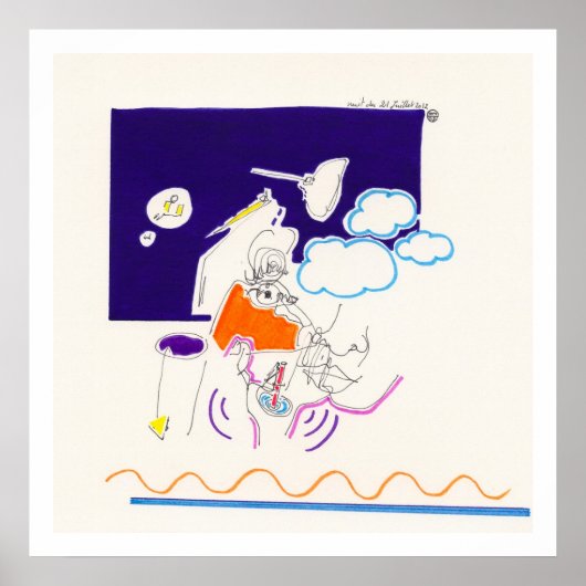 Night & Nap Drawings 11 by PBaud Archival Poster (Voorkant)