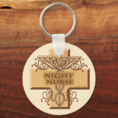 Night Nurse Cross Caduceus Sleutelhanger (Voorkant)