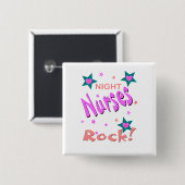 Night Nurses Rock Vierkante Button 5,1 Cm (Voorkant /achterkant)