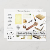 Night of Murder Mystery Who Done It Dinner Party b Uitnodiging Briefkaart (Voorkant / Achterkant)