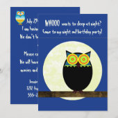 Night Owl Anniversaire Fête Invitation (Devant / Derrière)