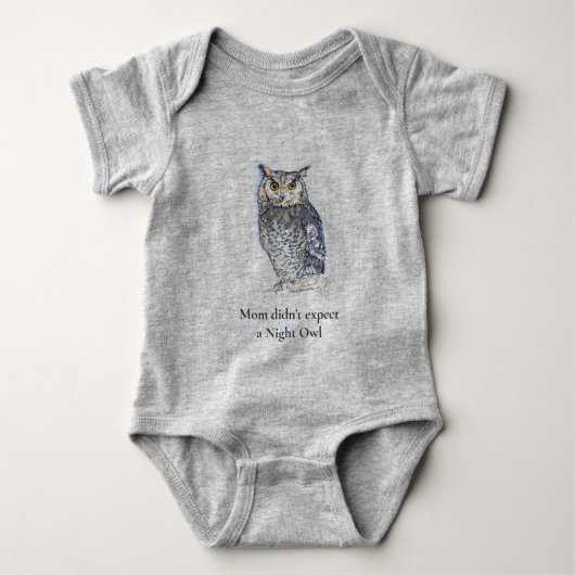 Night Owl Baby Bodysuit (Voorkant)