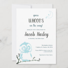 Night Owl Baby shower Invitation Kaart
