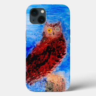 Night Owl Bird Art iPhone 13 Hoesje