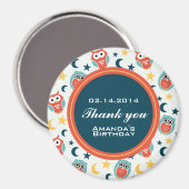 Night Owl Birthday Party Dank u Magnet Magneet (Voorkant / Achterkant)