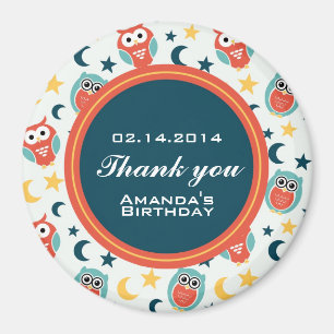 Night Owl Birthday Party Dank u Magnet Magneet
