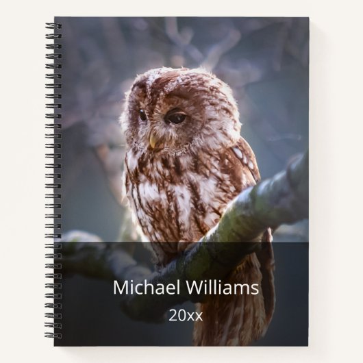 Night Owl Business Photo Add Name and Year Planner Notitieboek (Voorkant)