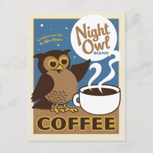 Night Owl Coffee Briefkaart