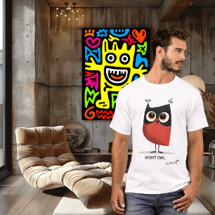 Night Owl Design   Originele stijl voor volwassene T-shirt