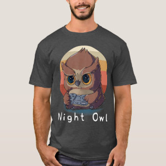 Night Owl Gaming Enthusiast Video Game Lover Gamin T-shirt