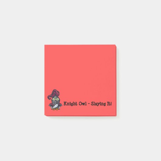 Night Owl Gedrukt op Knight's Armor Square Post-it® Notes (Voorkant)