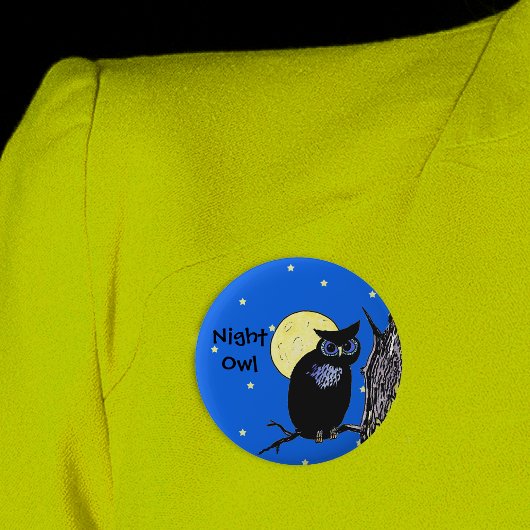 Night Owl in de Moon Button