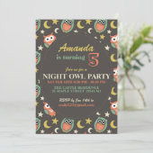 Night Owl Invitation de fête d'anniversaire pour l (Debout devant)