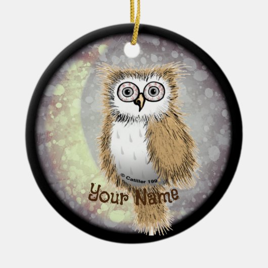 Night Owl Keramisch Ornament (Voorkant)