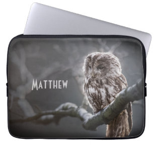 Night Owl Photo Monogram Laptop Slapje Laptop Sleeve