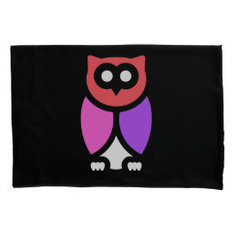 Night Owl, prachtige roze & rode, Abstracte Pop ar Kussensloop