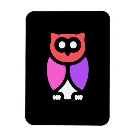Night Owl, prachtige roze & rode, Abstracte Pop ar Magneet