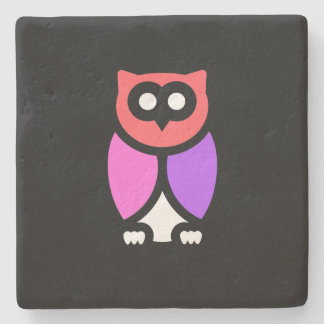 Night Owl, prachtige roze & rode, Abstracte Pop ar Stenen Onderzetter