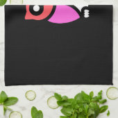 Night Owl, prachtige roze & rode, Abstracte Pop ar Theedoek (Gevouwen)