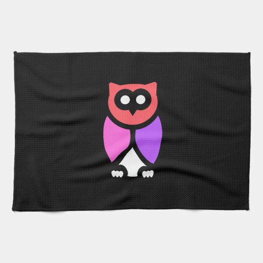 Night Owl, prachtige roze & rode, Abstracte Pop ar Theedoek (Horizontaal)