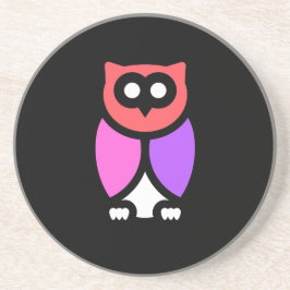 Night Owl, prachtige roze & rode, Abstracte Pop ar Zandsteen Onderzetter