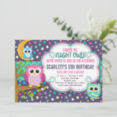 Night Ows Sleepover Anniversaire Fête Invitation (Debout devant)