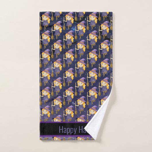 Night Pattern van Little Witches Bad Handdoek (Handdoek)