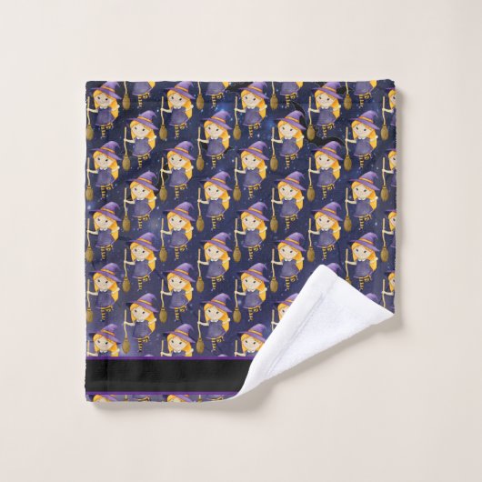 Night Pattern van Little Witches Bad Handdoek (Wasdoekje)