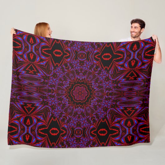 Night Peony Fleece Deken (In situ)