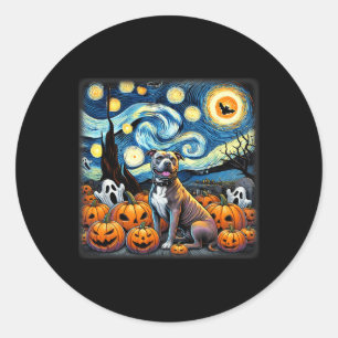 Night Pitbull Halloween Ronde Sticker