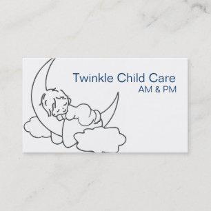 Night PM Nanny Child Day Care Babysitter Visitekaartje
