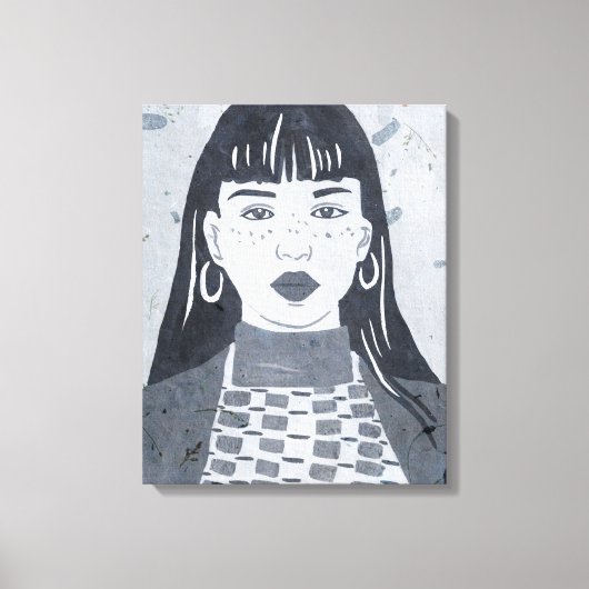 Night Portrait Canvas Afdruk (Voorkant)