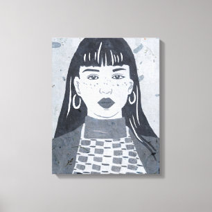Night Portrait Canvas Afdruk