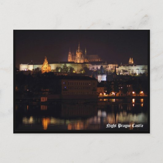 Night Prague Castle Briefkaart (Voorkant)